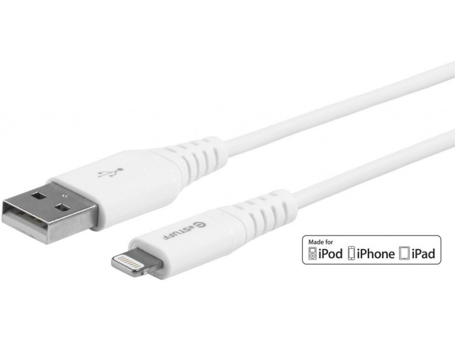 eSTUFF Lightning Cable MFI 0,15m Whit 8Pin Lightning - USB A Male eSTUFF Lightning Cable MFI 0,15m Whit 8Pin Lightning - USB A Male