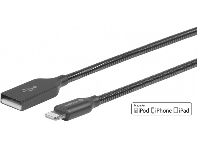 eSTUFF Lightning Cable MFI 1,5m Steel 8Pin Lightning - USB A Male eSTUFF Lightning Cable MFI 1,5m Steel 8Pin Lightning - USB A Male