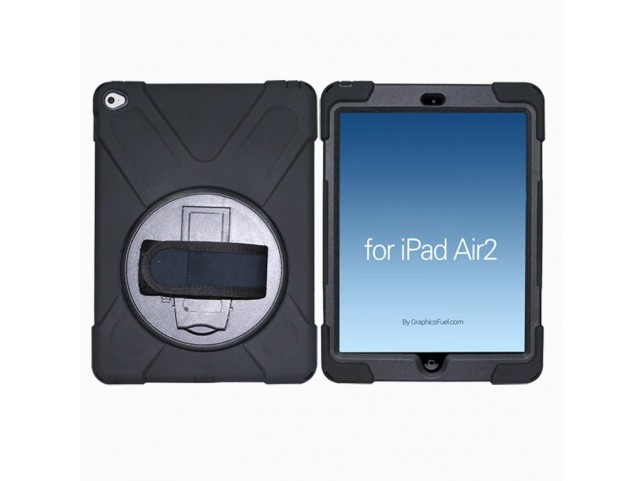 eSTUFF AUSTIN Defender Case iPad Air 2 9.7 with hand strap and eSTUFF AUSTIN Defender Case iPad Air 2 9.7 with hand strap and