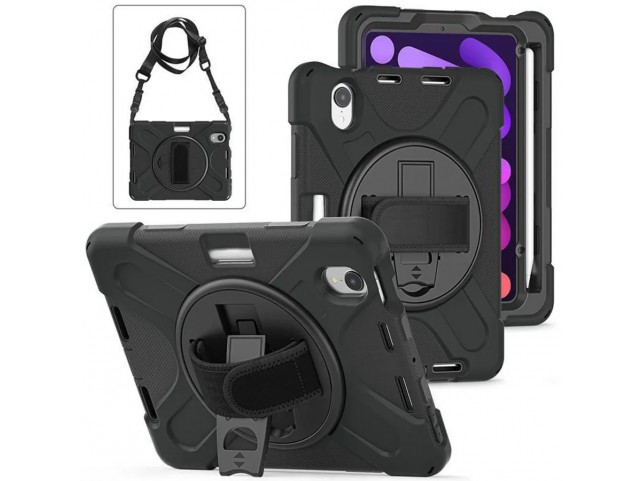 eSTUFF AUSTIN Defender Case iPad Mini 6 with hand strap and eSTUFF AUSTIN Defender Case iPad Mini 6 with hand strap and