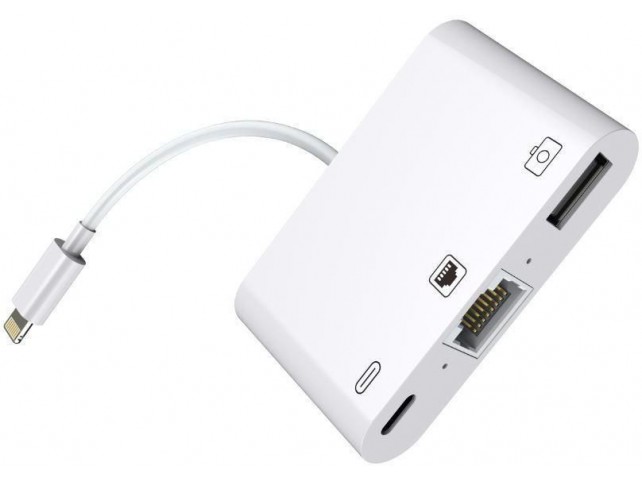MicroConnect LIGHTNING HUB - iPhone / iPad  Lightning - RJ45 + Power