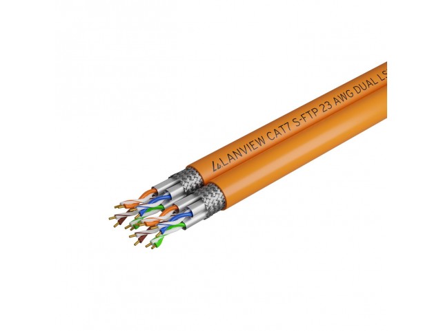 Lanview Cat7 S-FTP Network Cable Dual  2x(4x2xAWG23) LSZH Orange