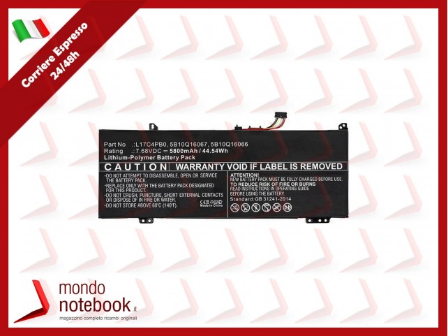 Batteria Compatibile per Lenovo 45Wh Li-ion 7.68V 5800mAh Batteria Compatibile per Lenovo 45Wh Li-ion 7.68V 5800mAh
