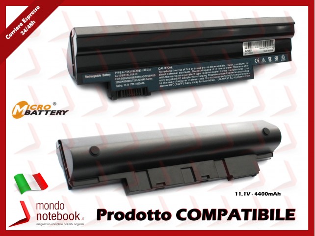 Batteria Compatibile per ACER AL10B31 Aspire One D255 D260 D270 (NERA) Batteria Compatibile per ACER AL10B31 Aspire One D255 D260 D270 (NERA)