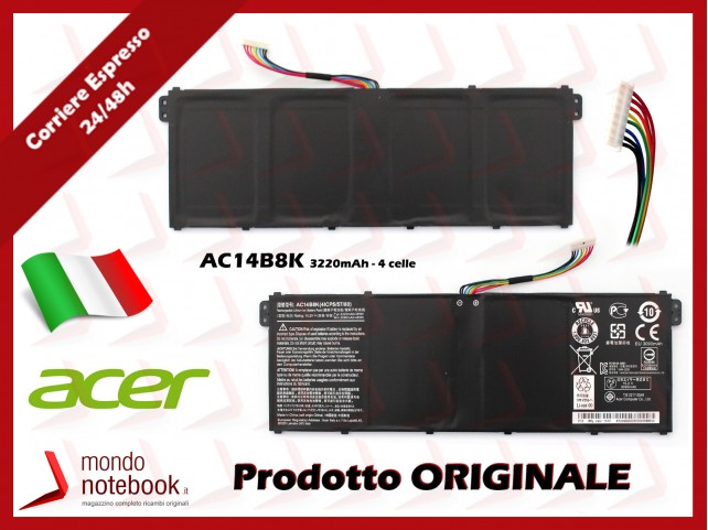 Batteria Originale ACER Aspire ES-731 ES-771 AC14B8K (4 CELLE) Batteria Originale ACER Aspire ES-731 ES-771 AC14B8K (4 CELLE)