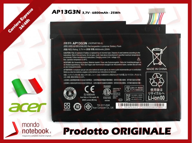 Batteria Originale ACER Tablet Iconia W3-810 W3-810P AP13G3N Batteria Originale ACER Tablet Iconia W3-810 W3-810P AP13G3N