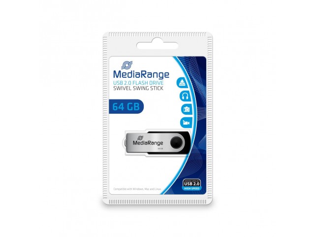 MediaRange USB-Stick 64GB USB 2.0 Flexi 64GB USB 2.0, 64 GB, USB MediaRange USB-Stick 64GB USB 2.0 Flexi 64GB USB 2.0, 64 GB, USB