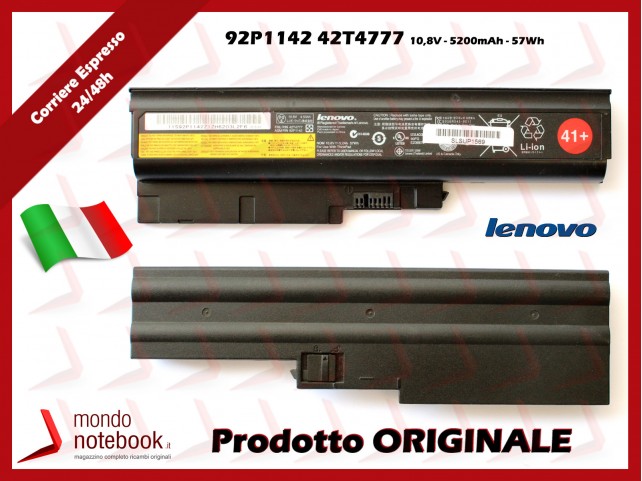 Batteria Originale LENOVO Thinkpad R60 R61 T500 T60 T61 W500 Z61 SL500 SL400 (RICONDIZIONATA) Batteria Originale LENOVO Thinkpad R60 R61 T500 T60 T61 W500 Z61 SL500 SL400 (RICONDIZIONATA)