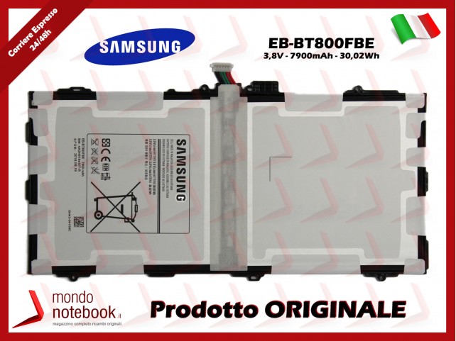 Batteria Originale Samsung Galaxy Tab S SM-T800 SM-T805 EB-BT800FBE Batteria Originale Samsung Galaxy Tab S SM-T800 SM-T805 EB-BT800FBE