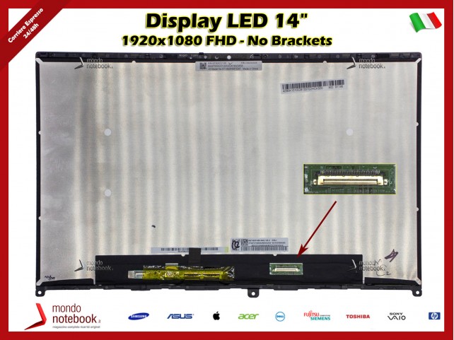 Display Completo di Touchscreen per Lenovo Assembly Flex 5-14IIL05 81X1 14 Display Completo di Touchscreen per Lenovo Assembly Flex 5-14IIL05 81X1 14