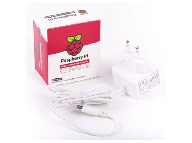 Raspberry Pi Pi Power Supply USB-C for  pi 4 B White EU plug