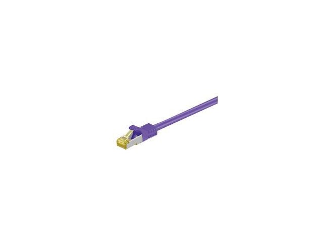 MicroConnect RJ45 patch cord S/FTP (PiMF),  w. CAT 7 raw cable 1m Purple