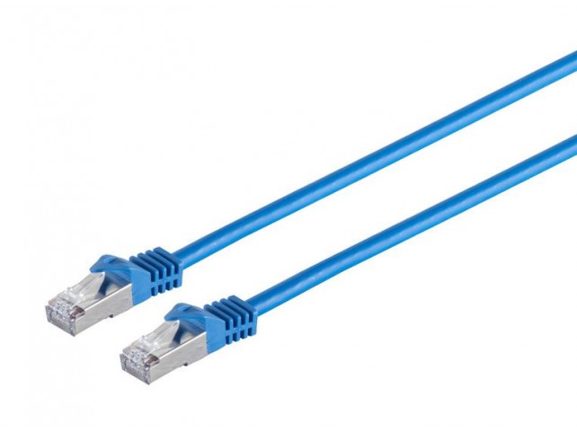 MicroConnect RJ45 patch cord S/FTP (PiMF),  w. CAT 7 raw cable 2m Blue