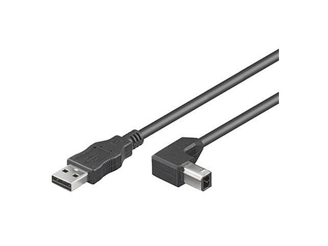 MicroConnect USB2.0 A-B 1m M-M Angled, Black MicroConnect USB2.0 A-B 1m M-M Angled, Black