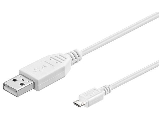 MicroConnect USB A to USB Micro B, Version  2.0, White, White, 0.6m