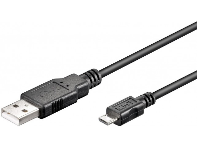 MicroConnect USB A to USB Micro B cable,  Version 2.0, Black, 1m USB2.0