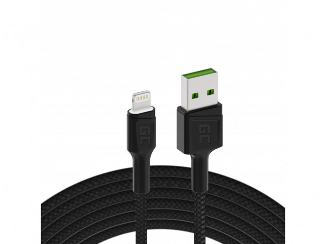 Green Cell Cable Ray USB-A - Lightning White LED 200cm with support for Apple 2.4A fast charging Green Cell Cable Ray USB-A - Lightning White LED 200cm with support for Apple 2.4A fast charging