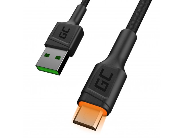 Green Cell Cable Ray USB-A - microUSB Yellow LED 120cm with support for Ultra Charge QC3.0 fast charging Green Cell Cable Ray USB-A - microUSB Yellow LED 120cm with support for Ultra Charge QC3.0 fast charging
