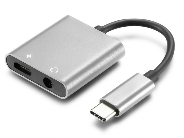 Adattatore USB-C a Jack Cuffie 3.5 mm 2-in-1 AUX con Ricarica Rapida Adattatore USB-C a Jack Cuffie 3.5 mm 2-in-1 AUX con Ricarica Rapida