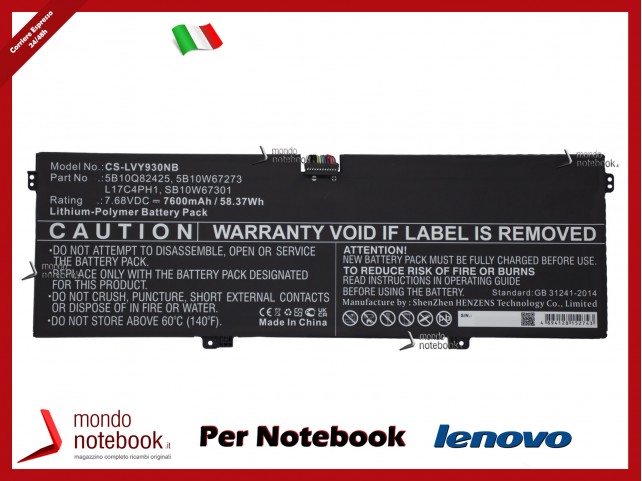 Batteria Compatibile per LENOVO Yoga C930-13IKB 7 Pro 7,68V 7600mAh Batteria Compatibile per LENOVO Yoga C930-13IKB 7 Pro 7,68V 7600mAh