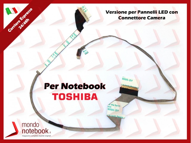 Cavo Flat LCD TOSHIBA A500 A505 (Versione Pannelli LED con connettore camera) Cavo Flat LCD TOSHIBA A500 A505 (Versione Pannelli LED con connettore camera)
