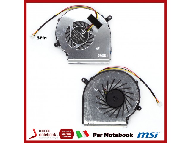 Ventola Fan GPU MSI GE62 GE72 PE60 PE70 GL62 GL72 (Versione 3 Pin) Ventola Fan GPU MSI GE62 GE72 PE60 PE70 GL62 GL72 (Versione 3 Pin)
