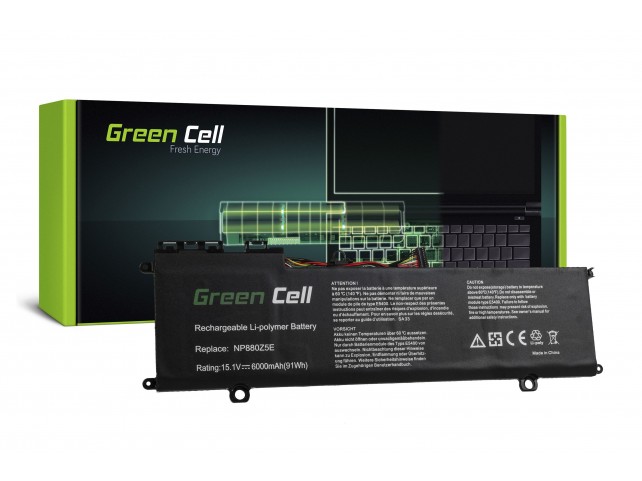 Green Cell Batteria per Samsung NP770Z5E NP780Z5E ATIV Book 8 NP870Z5E NP870Z5G NP880Z5E / 15,1V 6000mAh Green Cell Batteria per Samsung NP770Z5E NP780Z5E ATIV Book 8 NP870Z5E NP870Z5G NP880Z5E / 15,1V 6000mAh