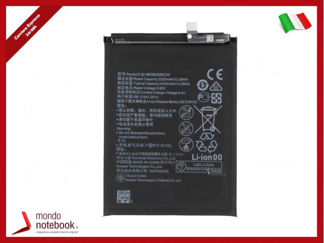 BATTERIA HB396285ECW PER HUAWEI P20 EML-L09 L29 HONOR 10 COL-L29 3400 mAh BATTERIA HB396285ECW PER HUAWEI P20 EML-L09 L29 HONOR 10 COL-L29 3400 mAh
