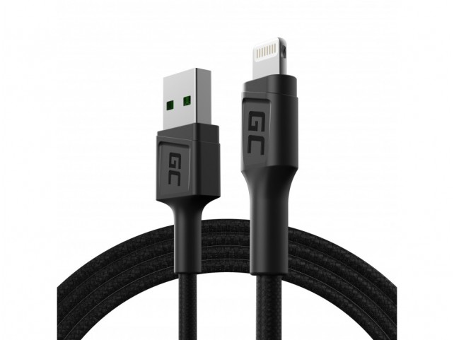 Green Cell Cable GC PowerStream USB-A - Lightning 1,20 m quick charge Apple 2.4A Green Cell Cable GC PowerStream USB-A - Lightning 1,20 m quick charge Apple 2.4A