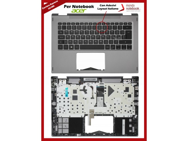 Tastiera con Top Case ACER Spin 5 SP513-52N SP513-53N con Adesivi Layout Italiano Tastiera con Top Case ACER Spin 5 SP513-52N SP513-53N con Adesivi Layout Italiano