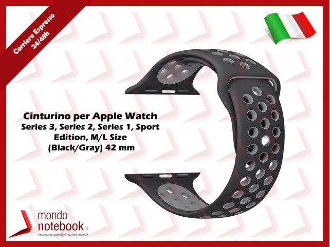 Cinturino per Apple Watch Series 3, Series 2, Series 1, Sport , Edition, M/L Size (Black/Gray ) 42 mm Cinturino per Apple Watch Series 3, Series 2, Series 1, Sport , Edition, M/L Size (Black/Gray ) 42 mm