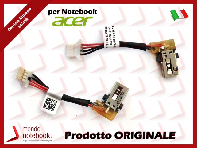 Connettore di Alimentazione DC Power Jack ACER Swift SF315-41 SF315-51 (~4 Cm) Connettore di Alimentazione DC Power Jack ACER Swift SF315-41 SF315-51 (~4 Cm)