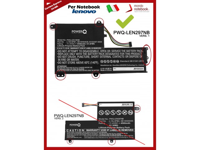 Batteria PowerQ per Lenovo Flex 4-1480 14 Batteria PowerQ per Lenovo Flex 4-1480 14