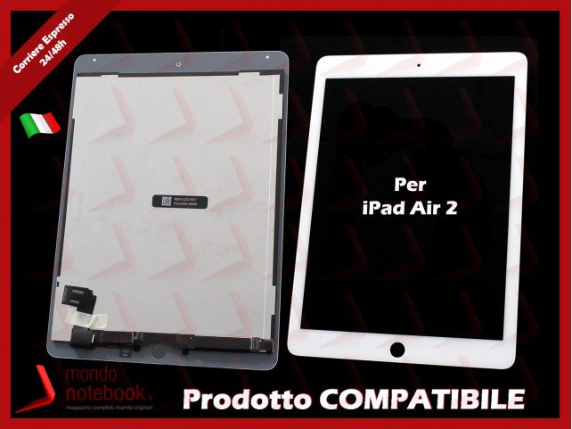 Display LCD con Touch Screen Compatibile per APPLE Ipad Air 2 iPad 6 (Bianco) Display LCD con Touch Screen Compatibile per APPLE Ipad Air 2 iPad 6 (Bianco)