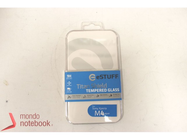 Pellicola in VETRO TEMPERATO 0,33mm eSTUFF TitanShield per Sony Mobile Xperia M4 Aqua Pellicola in VETRO TEMPERATO 0,33mm eSTUFF TitanShield per Sony Mobile Xperia M4 Aqua