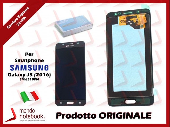 Display LCD con Touch Screen Originale SAMSUNG Galaxy J5 (2016) SM-J510FN (Nero) Display LCD con Touch Screen Originale SAMSUNG Galaxy J5 (2016) SM-J510FN (Nero)