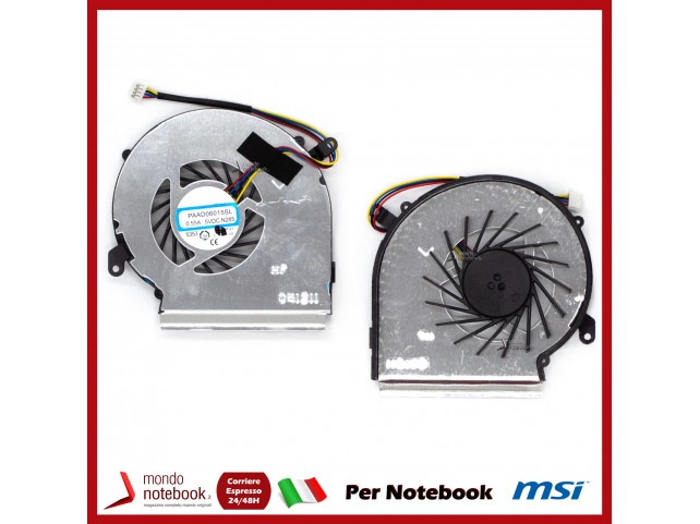 Ventola Fan GPU MSI GE62 GE72 PE60 PE70 GL62 GL72 (Versione 4 Pin) Ventola Fan GPU MSI GE62 GE72 PE60 PE70 GL62 GL72 (Versione 4 Pin)
