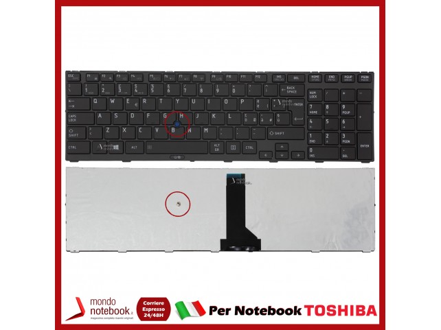 Tastiera Notebook TOSHIBA Tecra R850 R950 R960 (NERA) Italiana Con Trackpoint Tastiera Notebook TOSHIBA Tecra R850 R950 R960 (NERA) Italiana Con Trackpoint