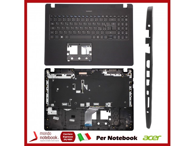 Tastiera con Top Case ACER TravelMate P215-52 P215-41 P215-53 Italiana Retroill. Tastiera con Top Case ACER TravelMate P215-52 P215-41 P215-53 Italiana Retroill.