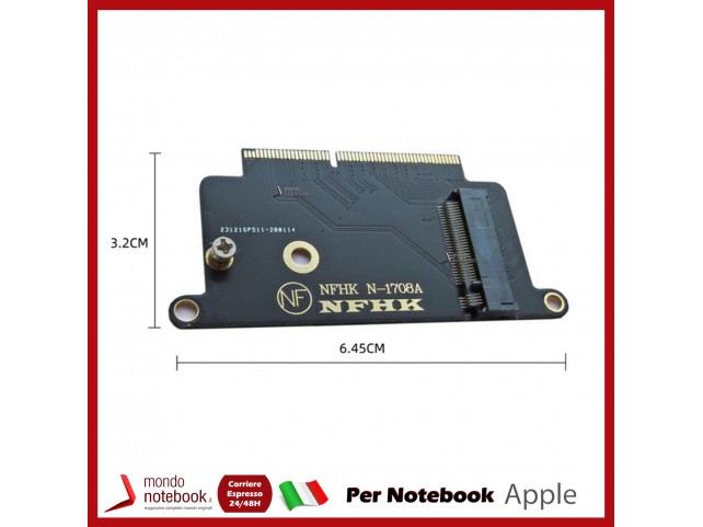 Adattatore NGFF M.2 NVMe SSD per MacBook Pro A1708 2016 Adattatore NGFF M.2 NVMe SSD per MacBook Pro A1708 2016
