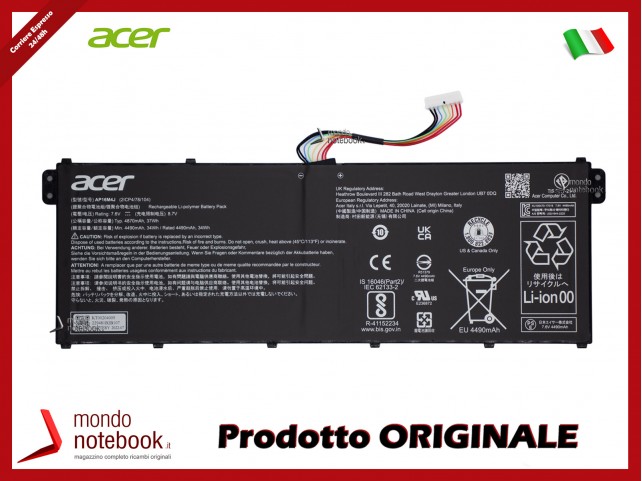 Batteria Originale ACER Aspire A115-31 A115-32 A314-21 A314-22 - 7,6V Batteria Originale ACER Aspire A115-31 A115-32 A314-21 A314-22 - 7,6V