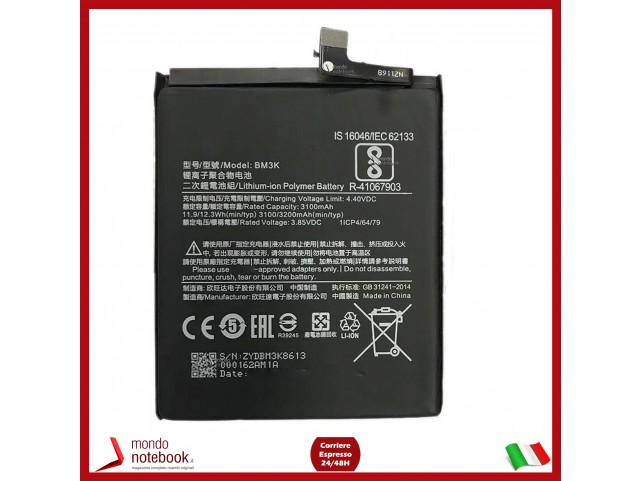 BATTERIA BM3K PER XIAOMI REDMI MI MIX 3 M1810E5A 3200 MAh PARI ORIGINALE BATTERIA BM3K PER XIAOMI REDMI MI MIX 3 M1810E5A 3200 MAh PARI ORIGINALE