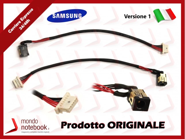 Connettore di Alimentazione DC Power Jack SAMSUNG PJ535 7 Slate Xe700t1c (CON CAVO) Versione 1 Connettore di Alimentazione DC Power Jack SAMSUNG PJ535 7 Slate Xe700t1c (CON CAVO) Versione 1